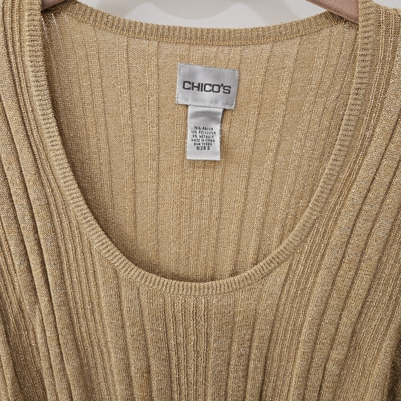 Chico's Gold Metallic Jersey - Chico's Size 2 - NWOT - Picture 5 of 9
